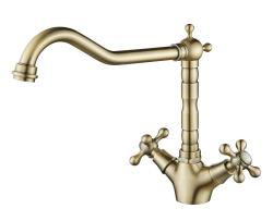 Aquanello Heritage Ascot Classic Kitchen Nostalgic Kitchen Faucet Bronze with Angled Spout BN-4002-HA