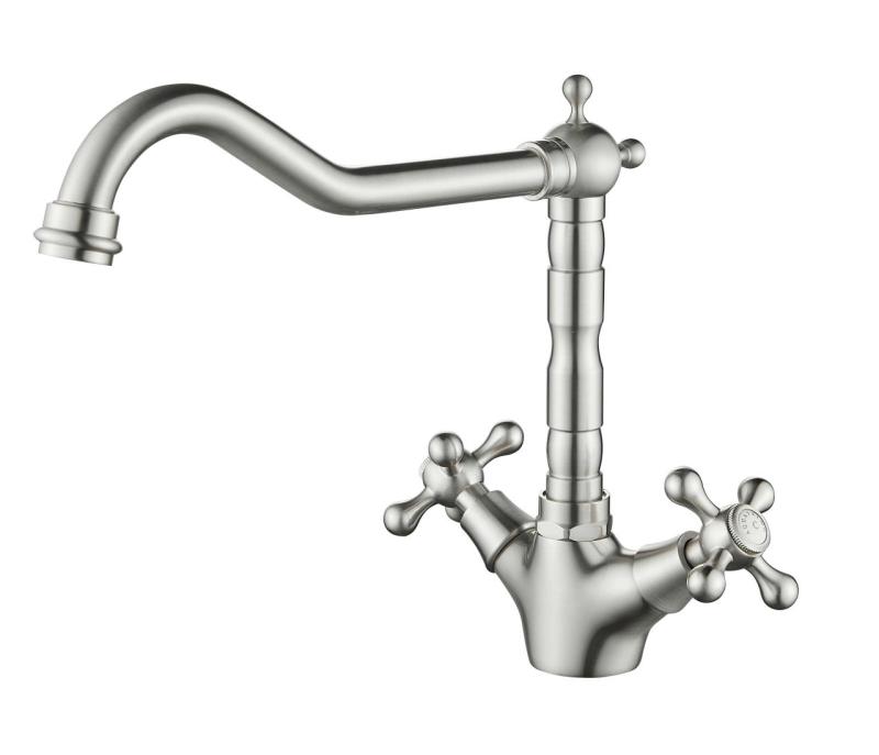 Aquanello Heritage Ascot Classic Kitchen Nostalgic Stainless Steel Kitchen Faucet with Angled Spout NB-4002-HA