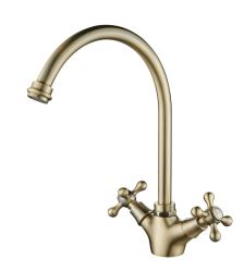 Aquanello Heritage Ascot Classic Kitchen Nostalgic Kitchen Faucet in Bronze with Round Spout BN-4003-HA