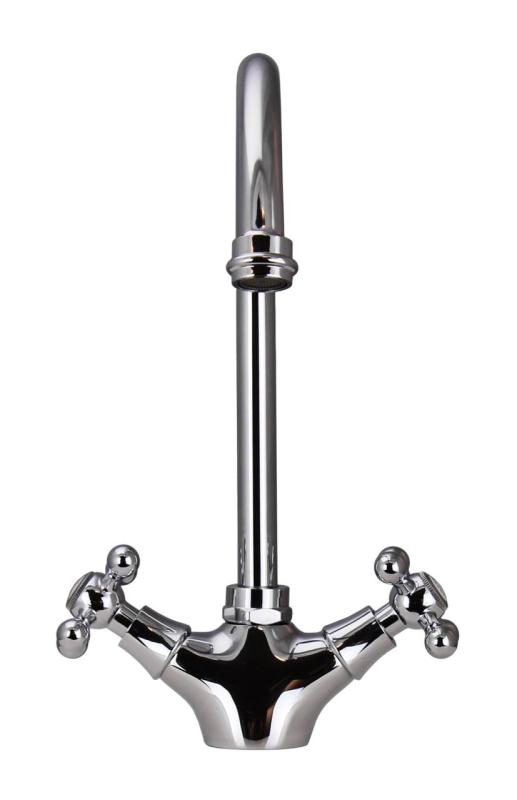 Aquanello Heritage Ascot Classic Kitchen Nostalgic Kitchen Faucet Chrome with Round Spout CR-4003-HA