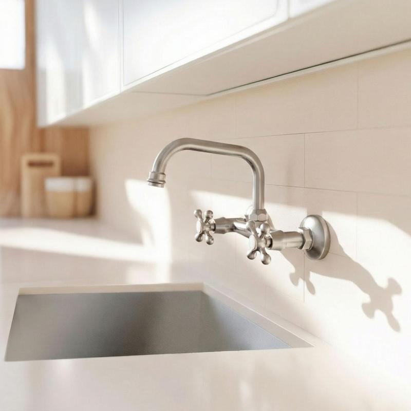 Aquanello Heritage Ascot Classic Kitchen Wall Faucet Top Spout Stainless Steel NB-4110-HA