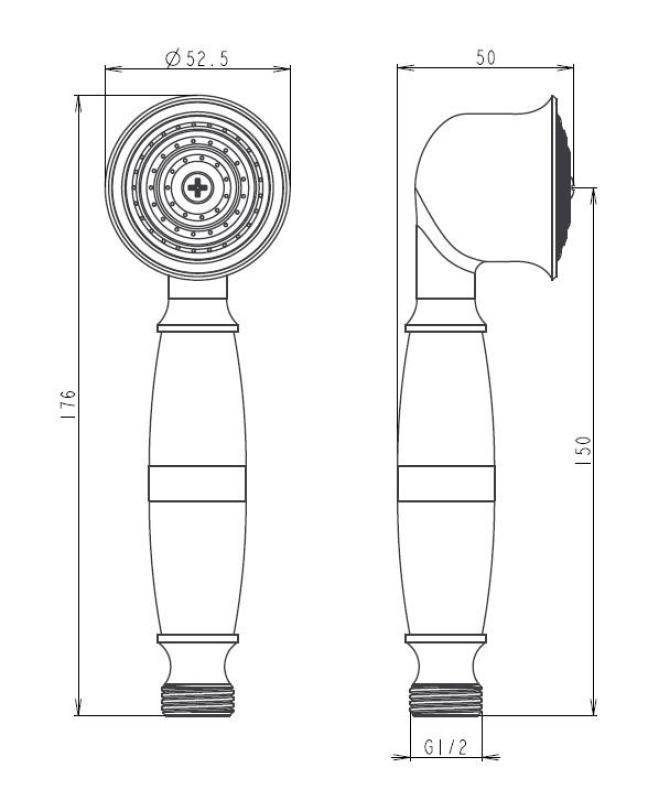 Aquanello Heritage Collection Classic Hand Shower Stainless Steel NB-9001-HC