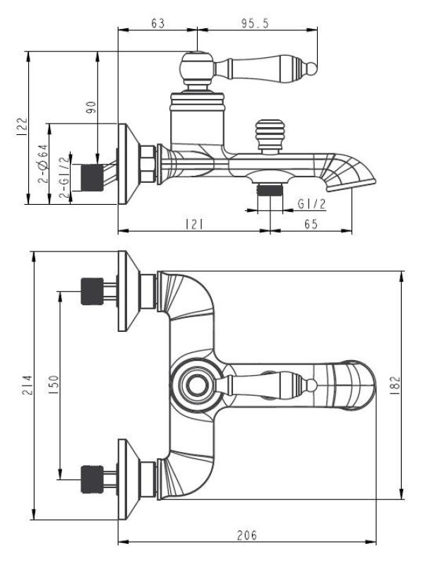 Aquanello Heritage Manor Classic Bath Mixer Tap Stainless Steel NB-3001-HM