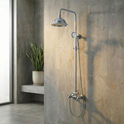 Aquanello Heritage Ascot Classic Shower Set Surface-Mounted Shower Column Chrome CR-2003-HA