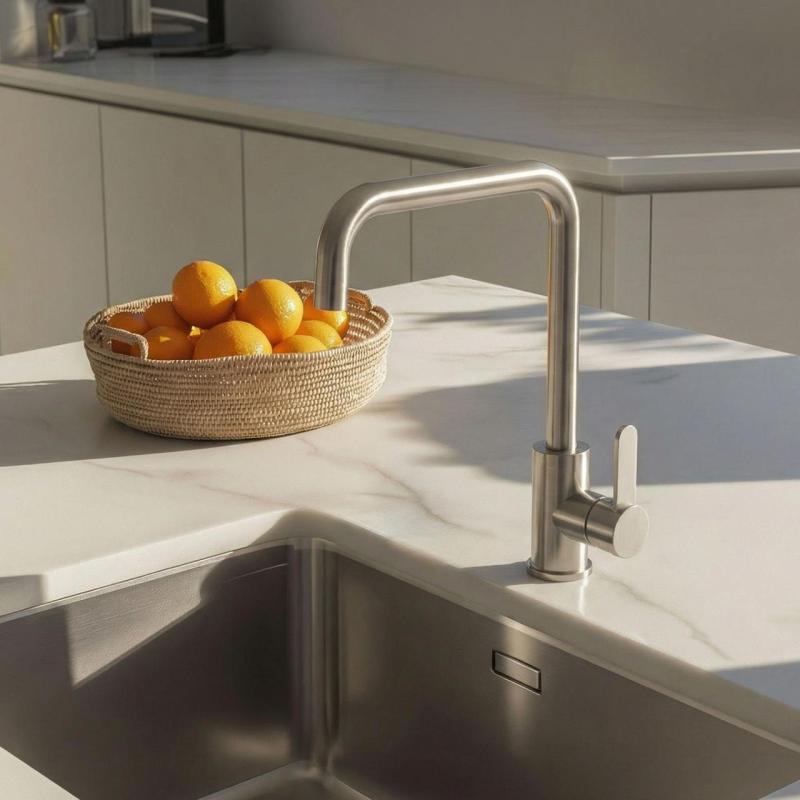Aquanello Forma Solid Stainless Steel Single Lever Kitchen Mixer Tap SS-1001-FM