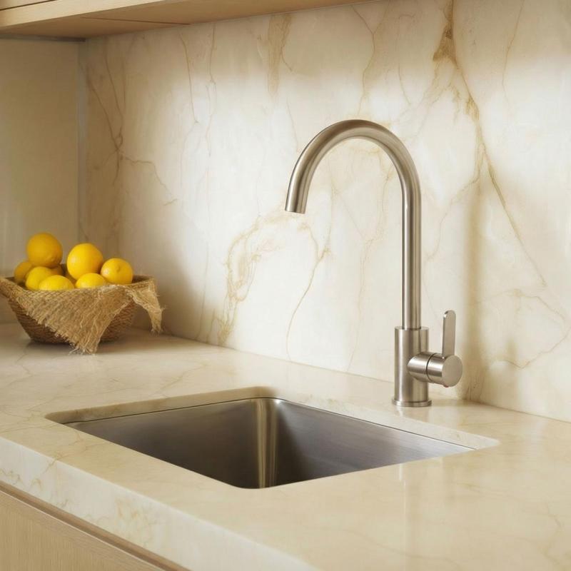 Aquanello Forma Solid Stainless Steel Single Lever Kitchen Mixer Tap Round Spout SS-1002-FM