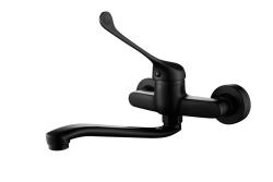 Aquanello Medic Kitchen Wall Faucet with Long Handle Black BL-1005-MD