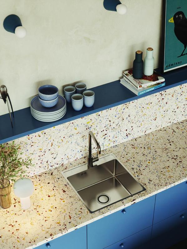 Aquadesign Plana Stainless Steel Surface-Mount Sink 48x49 cm with Tap Hole Bank including Siphon and Click-Clack Drain Plug 1208972559