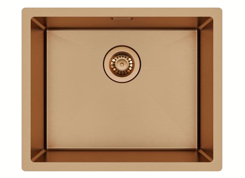 Ausmann Mosel Combination Set Sink PVD Copper 50x40 cm with Kitchen Faucet, Soap Dispenser, and Roll Mat 1208972563