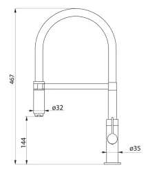 Ausmann Lavea Chrome Kitchen Faucet with Swivel and Flexible Spout 1208972568