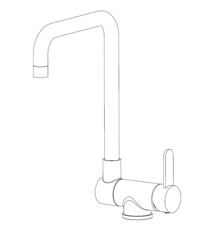 Aquanello Forma Solid Stainless Steel Pull-Down Kitchen Faucet SS-1011-FM