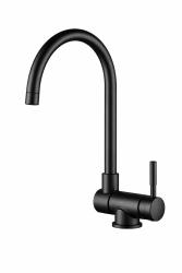 Aquanello Forma Solid Stainless Steel Drop-Down Window Kitchen Faucet, Black BL-1012-FM