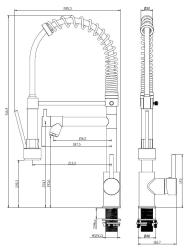Aquanello Gastro Kitchen Faucet with Professional Spray Function, Black BL-4402-GT