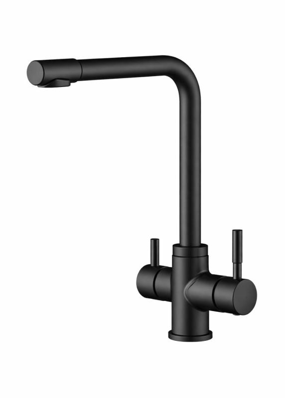 Aquanello Limpia Solid Stainless Steel 3-Way Kitchen Faucet, Black, with Filtered Water BL-1600-LP