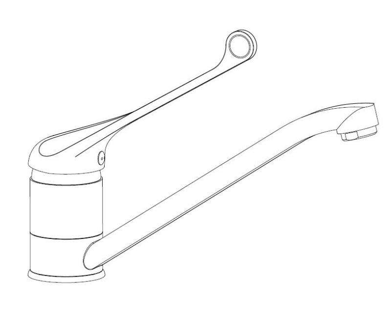 Aquanello Medic Kitchen Faucet with Long Handle  Chrome CR-1007-MD