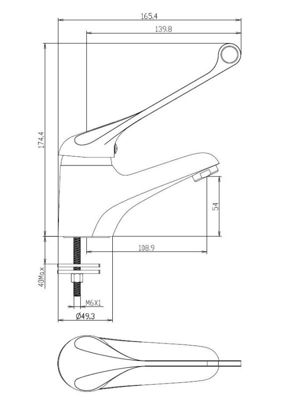 Aquanello Medic Chrome Single-Handle Sink Faucet with Extra-Long Handle CR-1103-MD