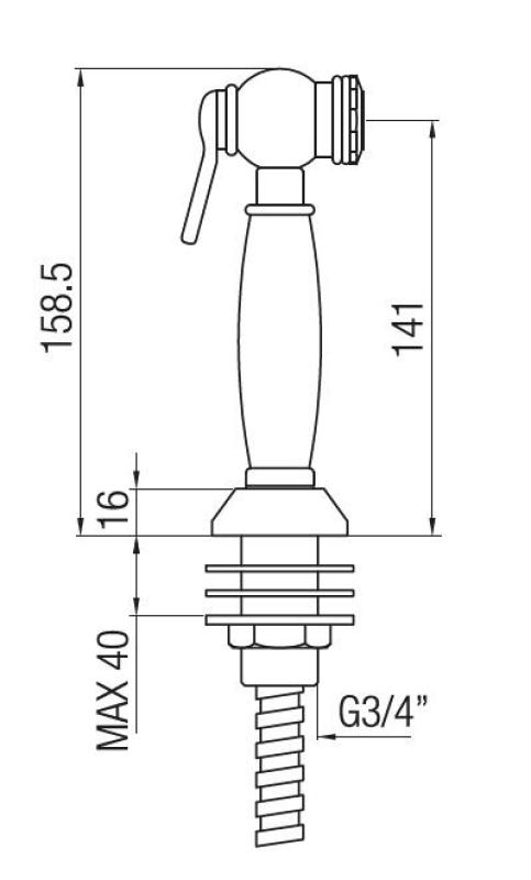 PB Retro Pull-Out Kitchen Hand Shower, Classic Chrome