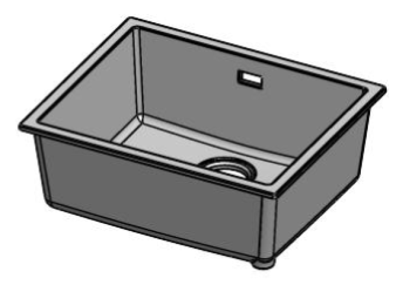 Pure.Sink Eternal Quartz Beige Sink, 50x40 cm, Undermount and Overmount, with Gold Drain Plug