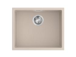 Pure.Sink Eternal Quartz Beige Sink, 50x40 cm, Undermount and Overmount, with Automatic Stainless Steel Plug