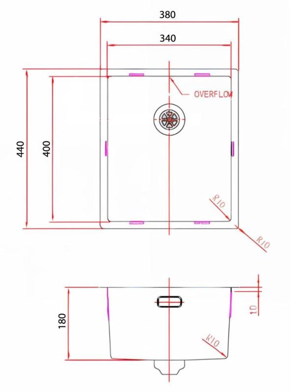 Pure.Sink Comfort PVD Copper Sink 34x40 cm (Under-mount, Flush-mount, and Over-mount) PCM3440-62