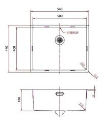 Pure.Sink Comfort PVD Copper Sink 50x40 cm, 10 mm radius, undermount, flush-mount, and top-mount PCM5040-62