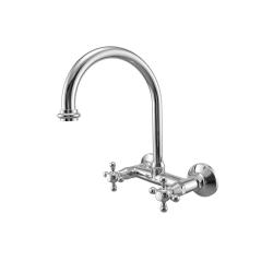 PB Retro Kitchen Faucet, Wall-Mounted, Round Spout, Chrome 1208972854
