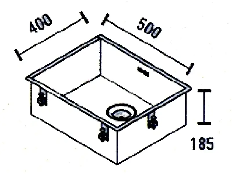 ABK Baronga stainless steel sink 50x40 cm undermount BAR50F