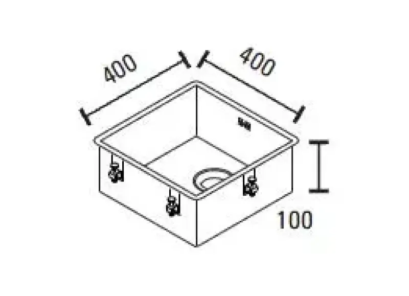 ABK Baronga shallow disabled 10cm stainless steel sink 40x40 cm flush mount undermount and drop-in BAR4010FVI