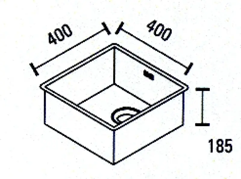 ABK Baronga square stainless steel sink 40x40 cm undermount BAR40F